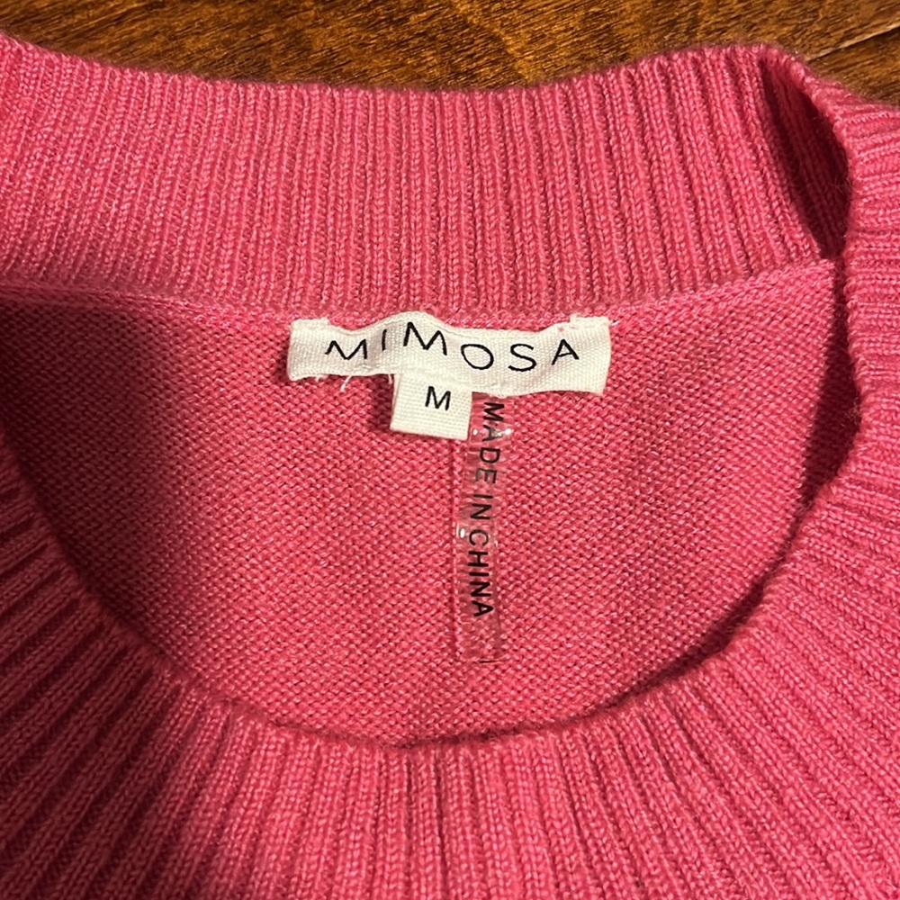 Pink Sleeveless Sweatervest Size Medium - Picture 2 of 5